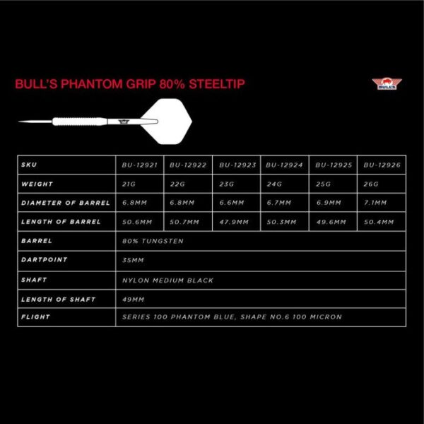 Pílusett  Bull´s  Phantom Grip 80% - Image 4