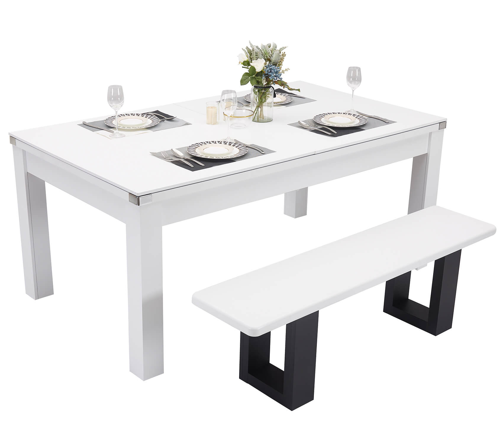 Multiborð pool/borðtennis Pureline Dining 6 fet (180cm) hvítt m/borðtennisplötu - Image 6
